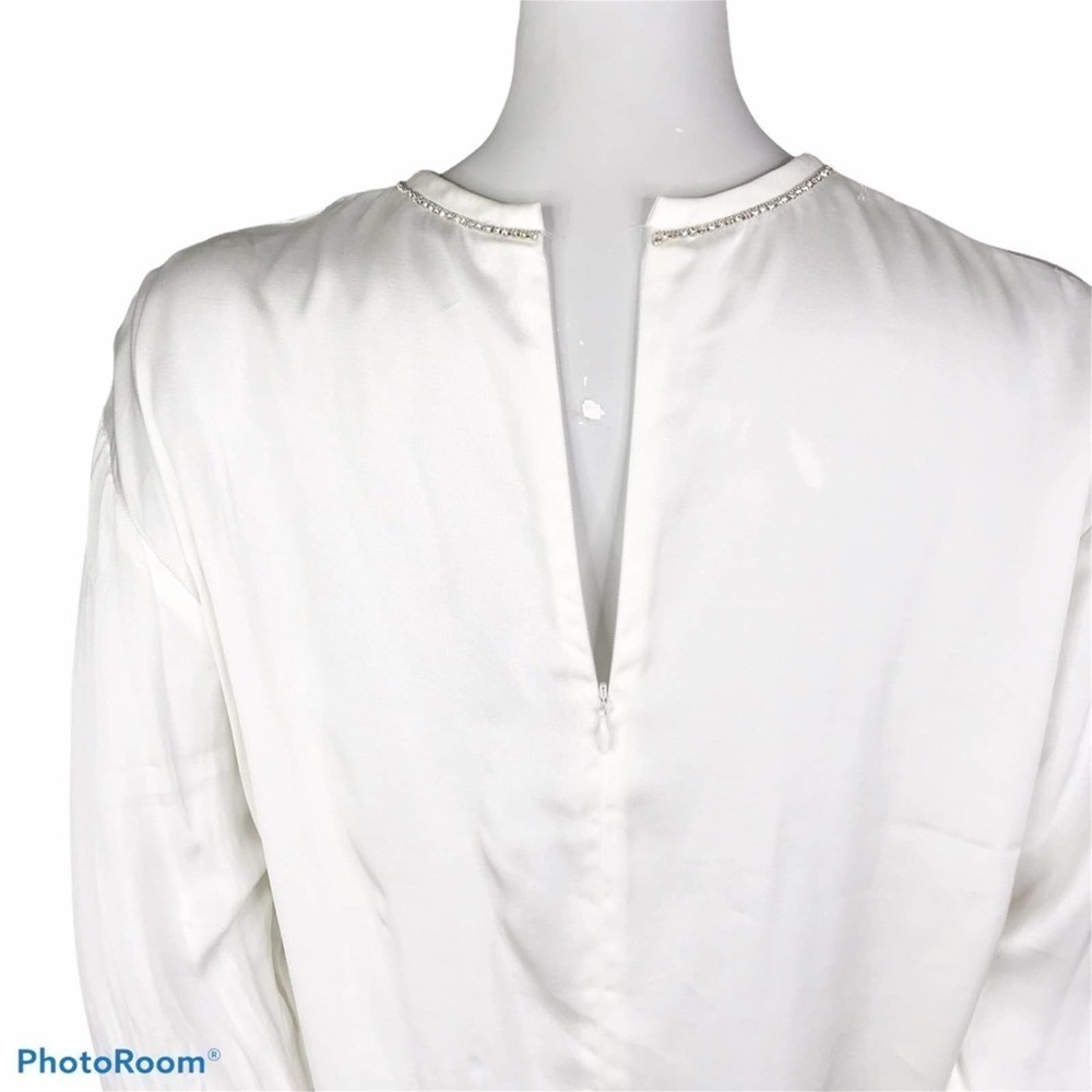 Sandro H18Camille ecru white embellished top - Picture 9 of 14